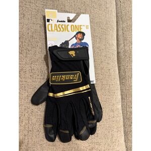 Franklin Classic One LT Gold Batting Gloves Francisco Lindor Adult XL Black Gold